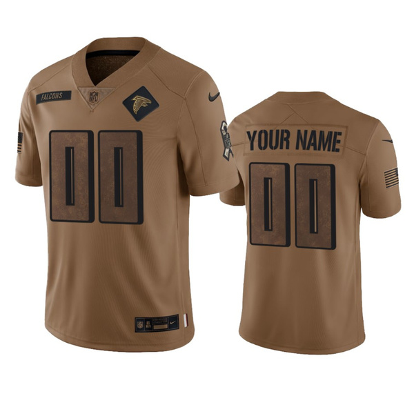 Mens Atlanta Falcons Active Player Custom 2023 Brown Salute To Setvice Limited Football Stitched Jersey->customized nfl jersey->Custom Jersey